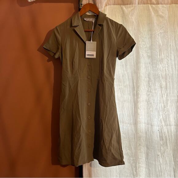 Everlane The Japanese GoWeave Notch Shirtdress Collar Mini Short Sleeve NWT 00 - Picture 2 of 9
